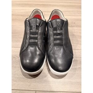 Kizik New York Hands Free Sneaker Mens 13M Black Leather Slip On Casual Shoe